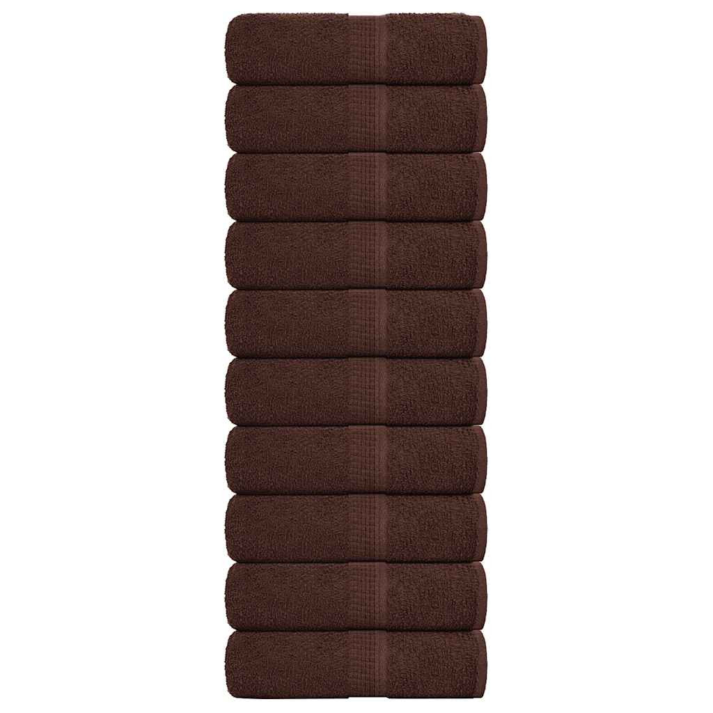vidaXL Gästetücher FROGN 10 Stk. Braun 30x50 cm 360 g/m²