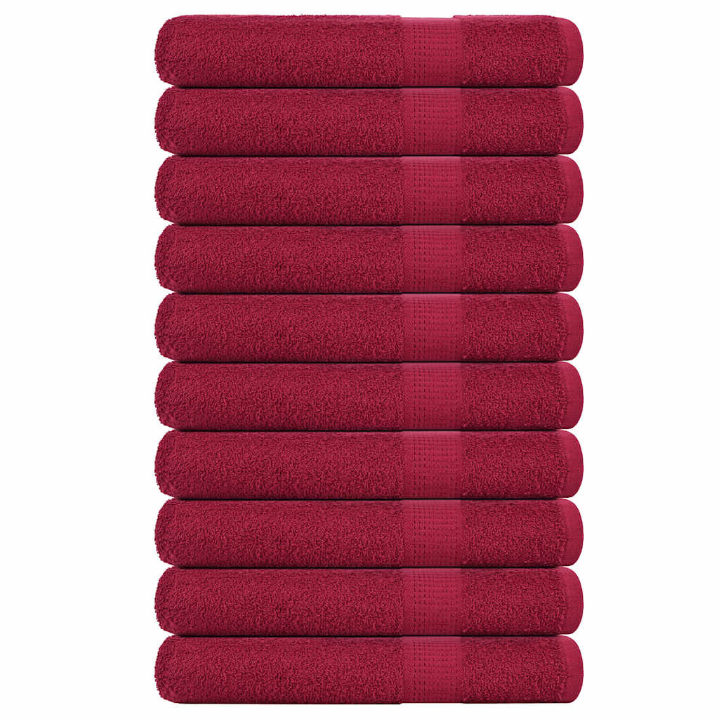 vidaXL Handtücher FROGN 10 Stk. Bordeaux 100x200 cm 360 g/m²