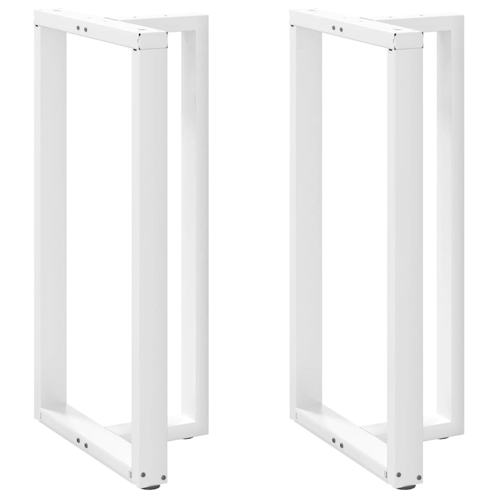 vidaXL Bartischbeine T-Form 2 Stk. Weiß 60x35x(110-111) cm Stahl