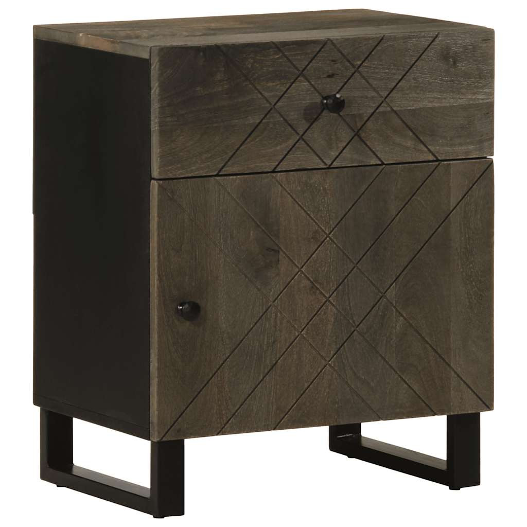 vidaXL Nachttisch Schwarz 50x33x60 cm Massivholz Mango