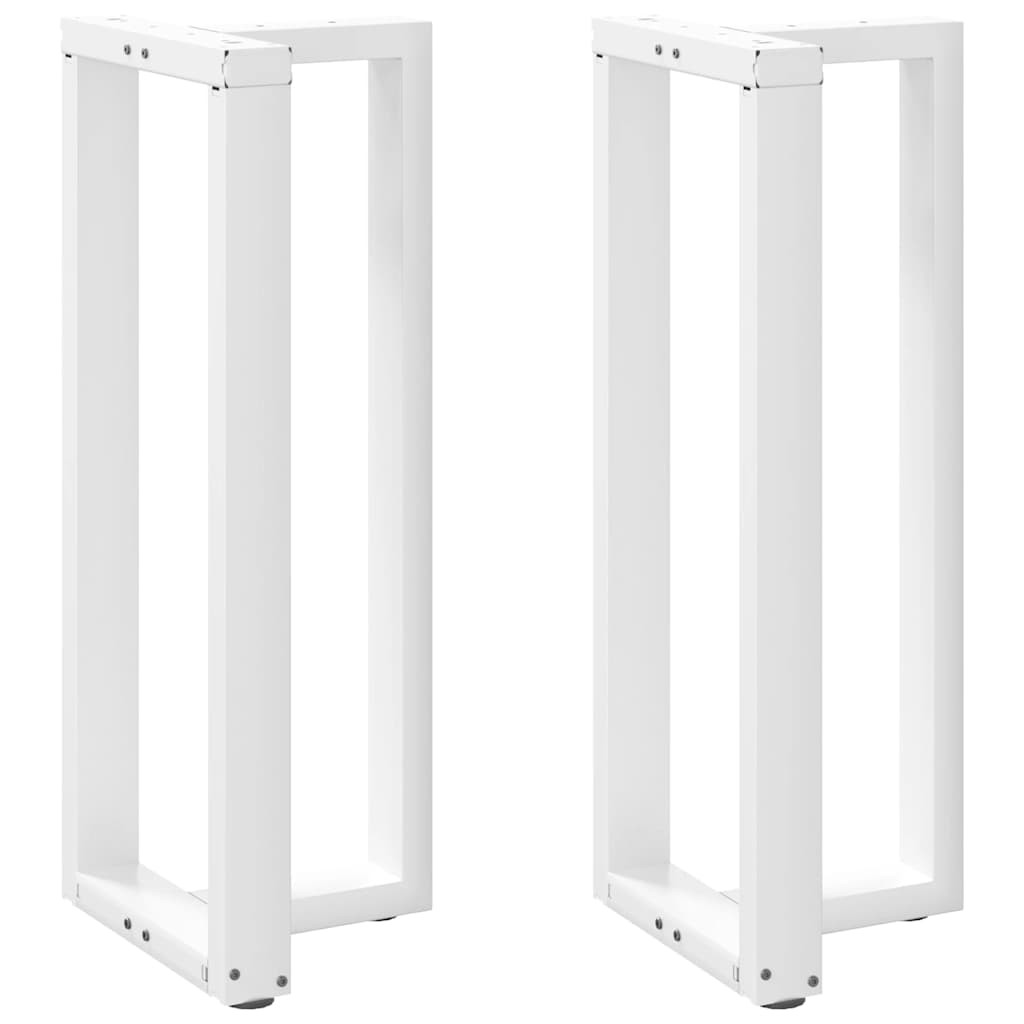 vidaXL Bartischbeine T-Form 2 Stk. Weiß 50x35x(100-101) cm Stahl