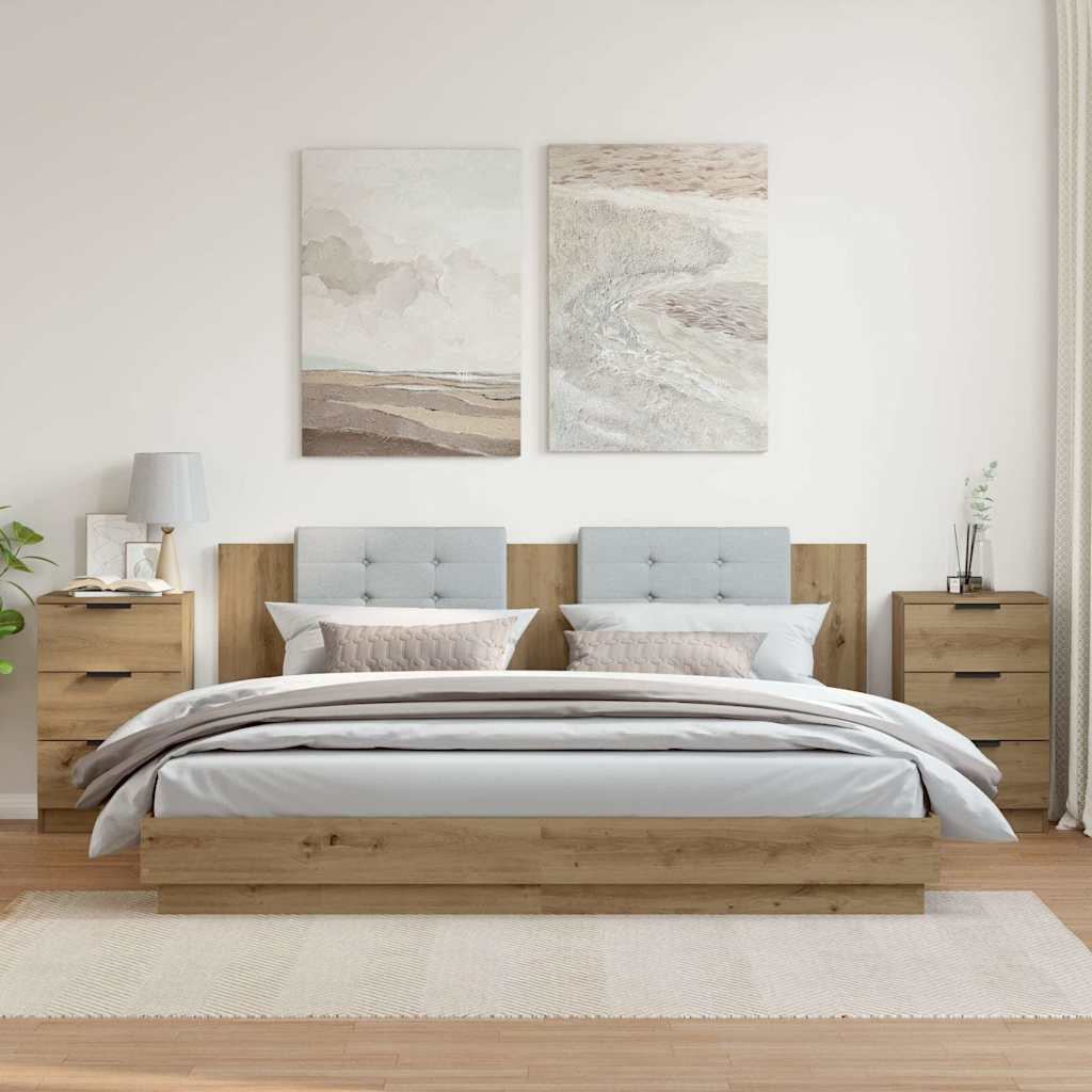 vidaXL Nachttische 2 Stk. Artisan-Eiche 40x36x65 cm Holzwerkstoff