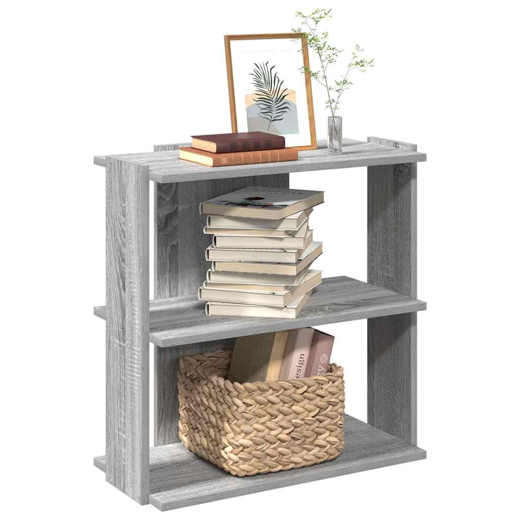 vidaXL Bücherregal 3 Böden Grau Sonoma 60x30x60 cm Holzwerkstoff