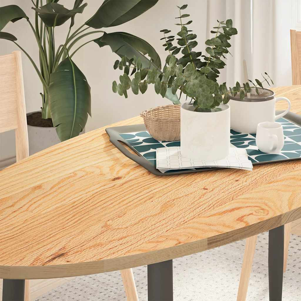 vidaXL Tischplatte 140x60x2 cm Massivholz Eiche Oval