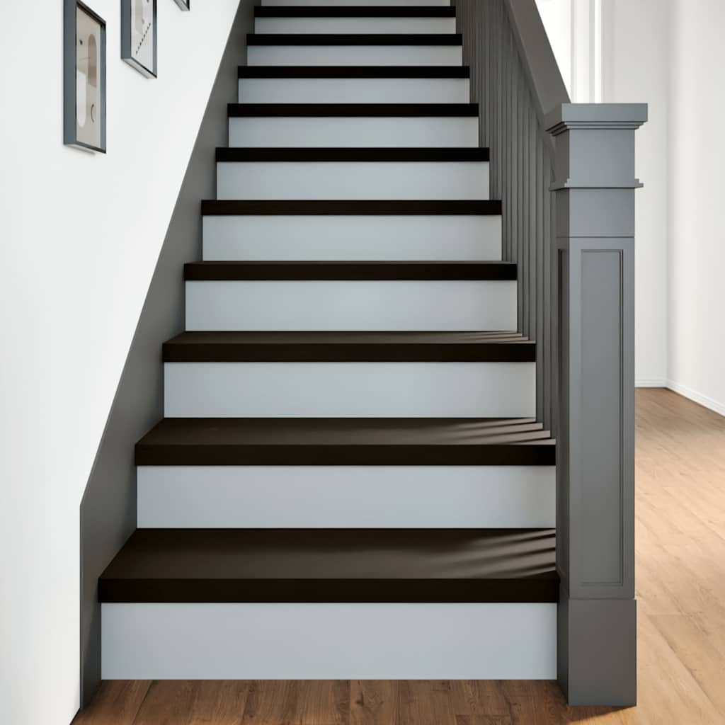 vidaXL Treppenstufen 2 Stk. Braun-Schwarz 70x30x2 cm Massivholz Eiche