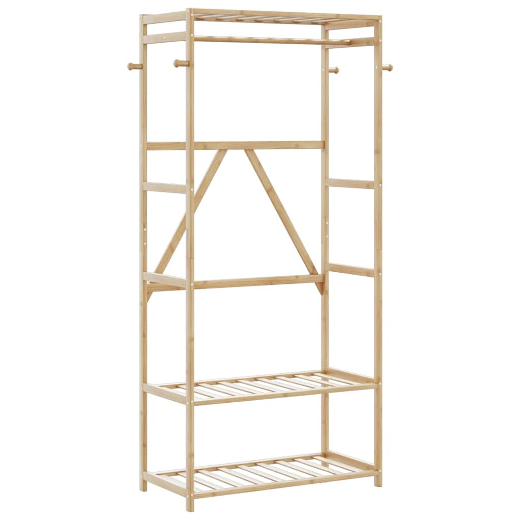 vidaXL Kleiderständer mit Ablagen 80x40x175 cm Bambus