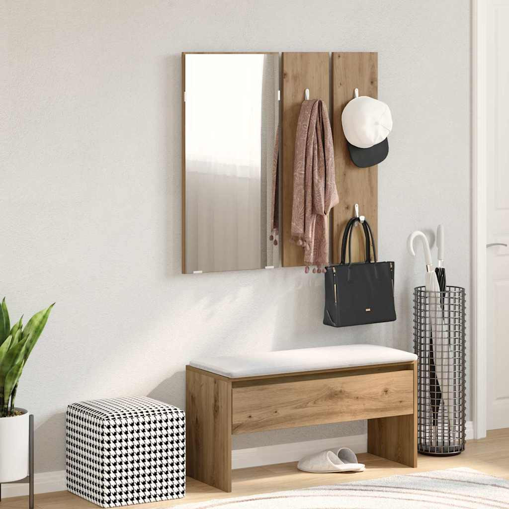 vidaXL Garderoben-Set Artisan-Eiche Holzwerkstoff
