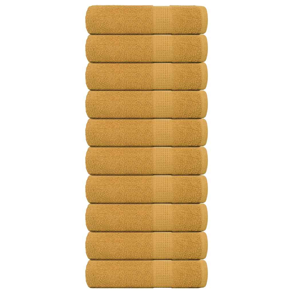 vidaXL Duschtücher FROGN 10 Stk. Gold 70x140 cm 360 g/m²