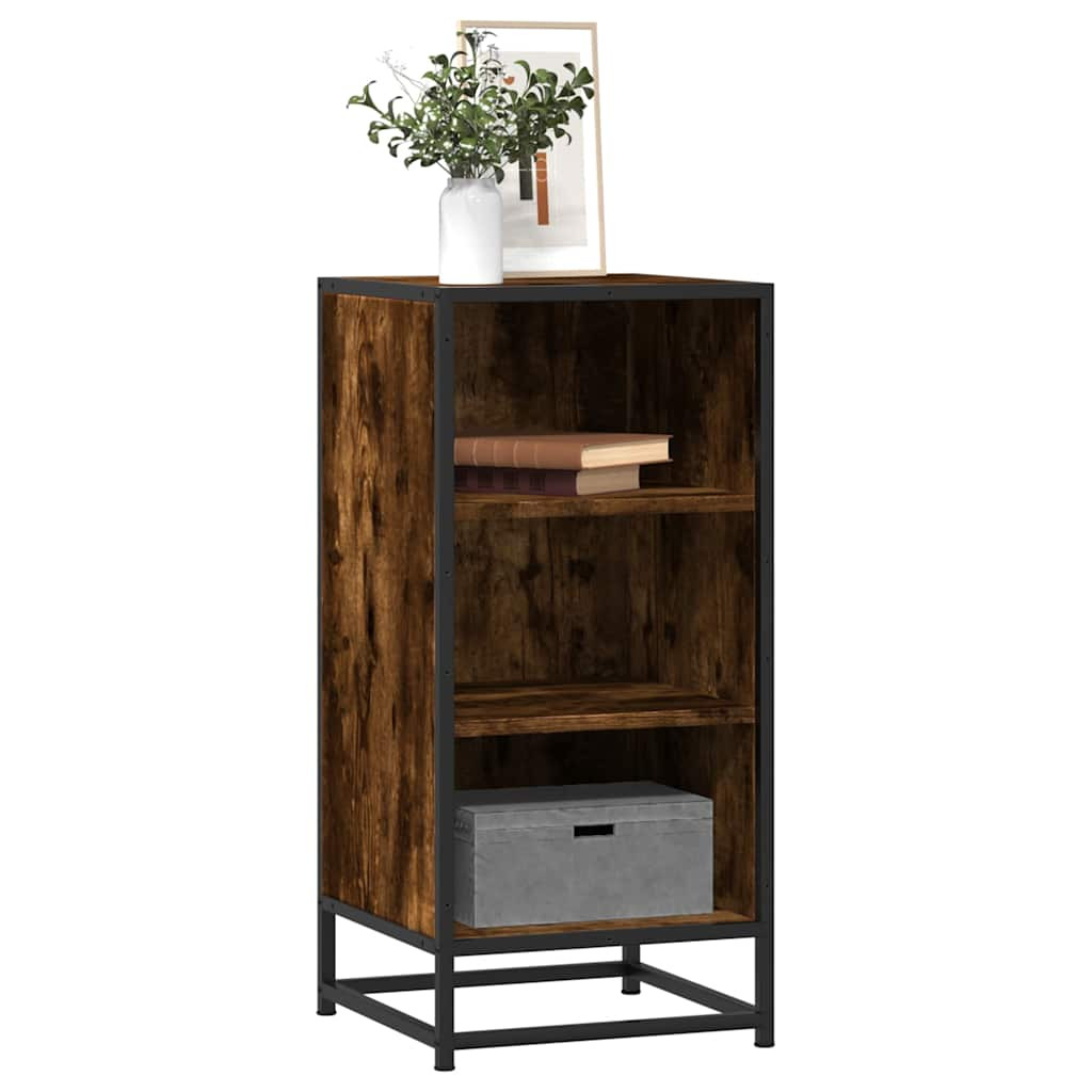 vidaXL Sideboard Räuchereiche 35,5x35x76 cm Holzwerkstoff und Metall