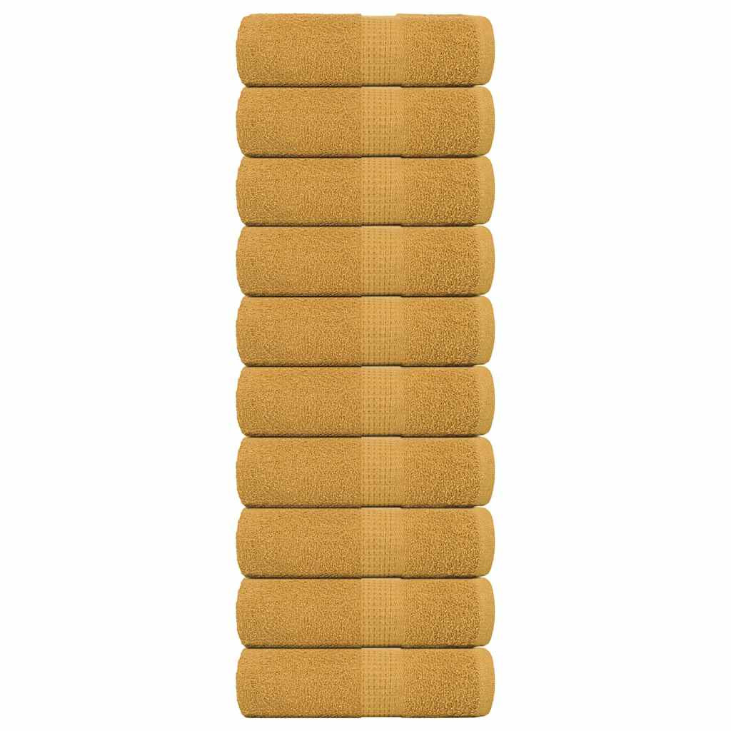 vidaXL Gästetücher FROGN 10 Stk. Gold 30x50 cm 360 g/m²