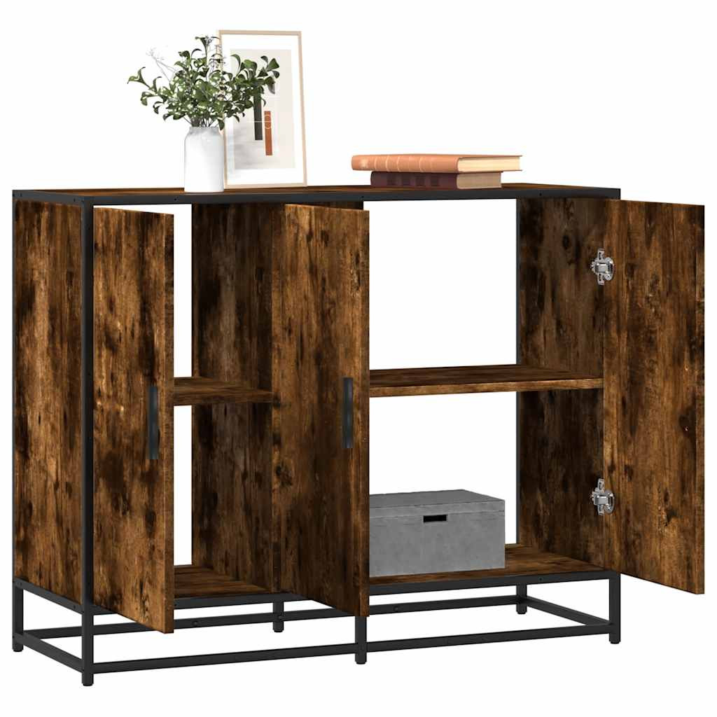 vidaXL Sideboard Räuchereiche 94x35x76 cm Holzwerkstoff