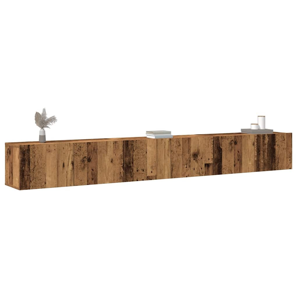 vidaXL 3-tlg. TV-Schrank-Set Wandmontage Altholz-Optik Holzwerkstoff