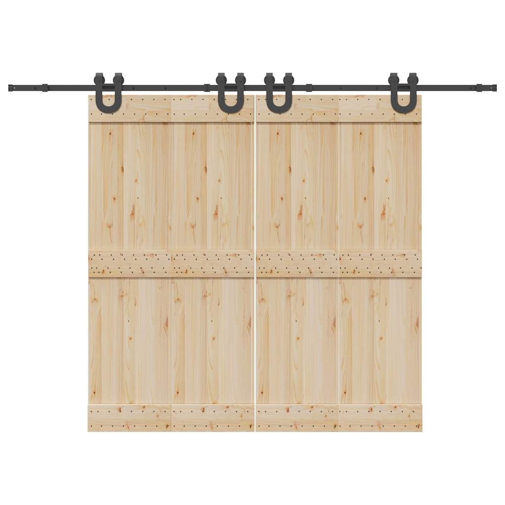 vidaXL Schiebetürbeschlag-Set 400 cm Stahl Schwarz