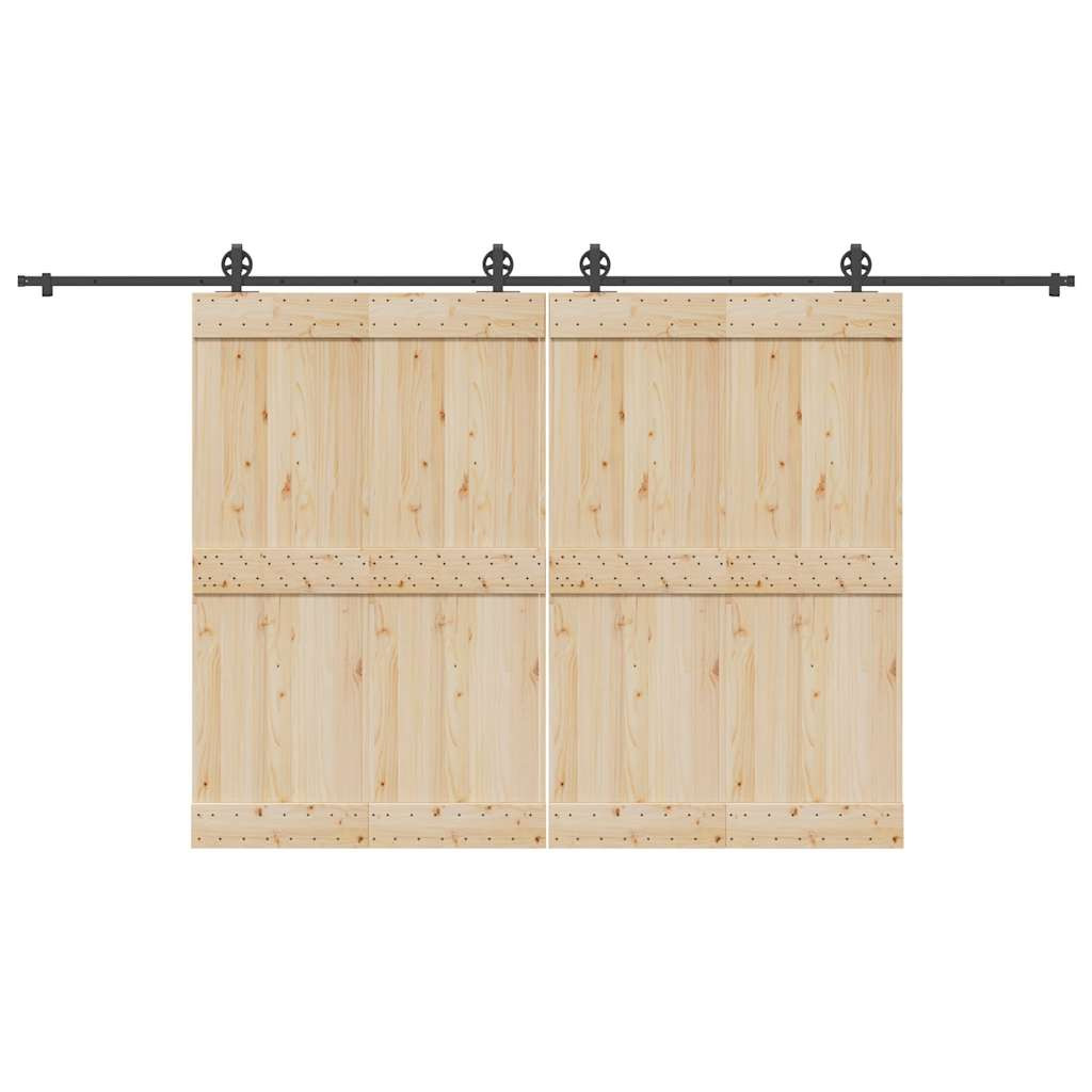 vidaXL Schiebetürbeschlag-Set 400 cm Stahl Schwarz