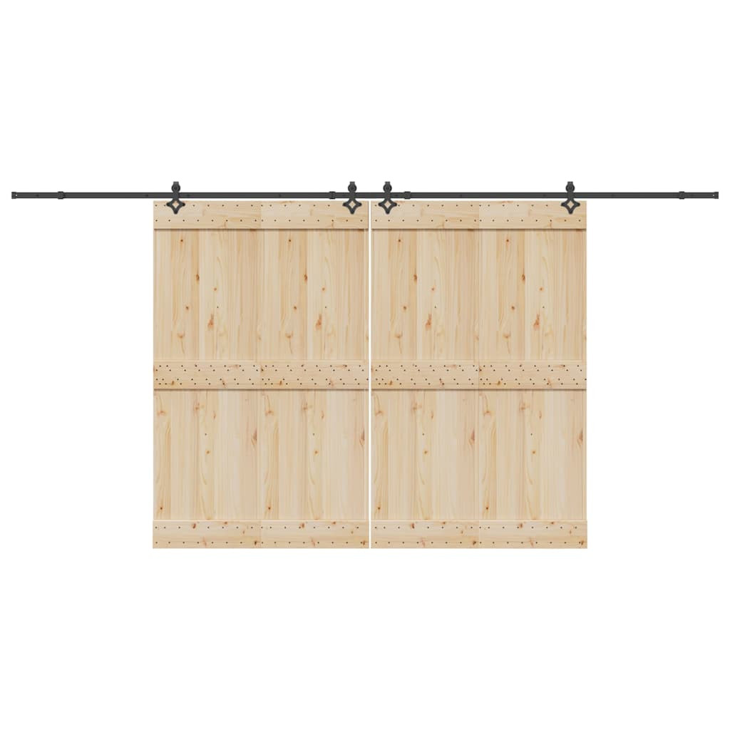 vidaXL Schiebetürbeschlag-Set 427 cm Stahl Schwarz