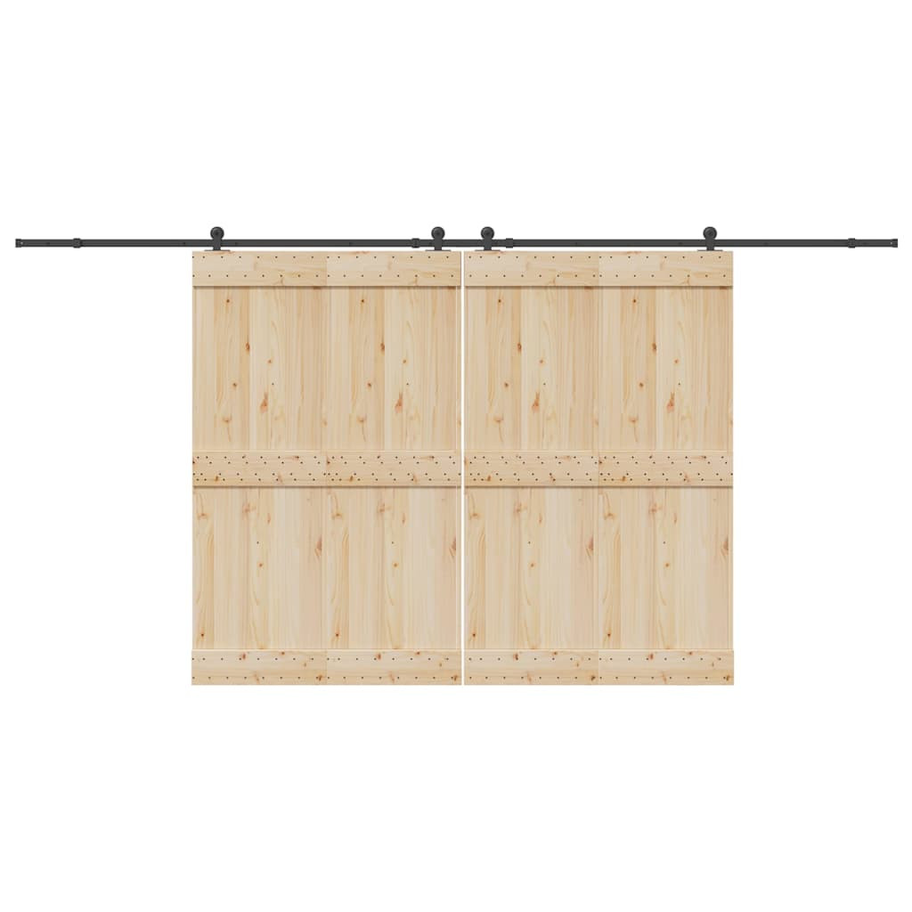 vidaXL Schiebetürbeschlag-Set 427 cm Stahl Schwarz