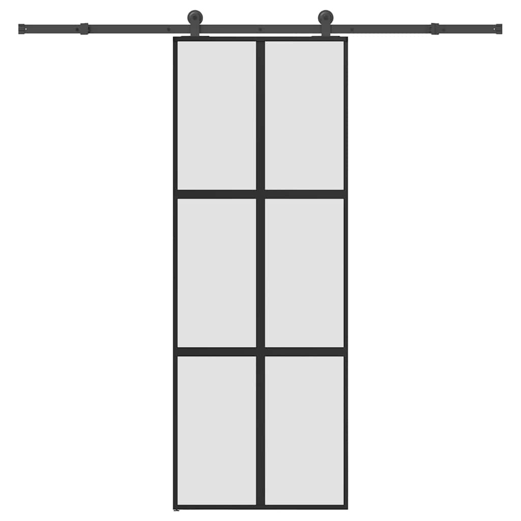 vidaXL Schiebetür mit Beschlag 76x205 cm Hartglas & Aluminium
