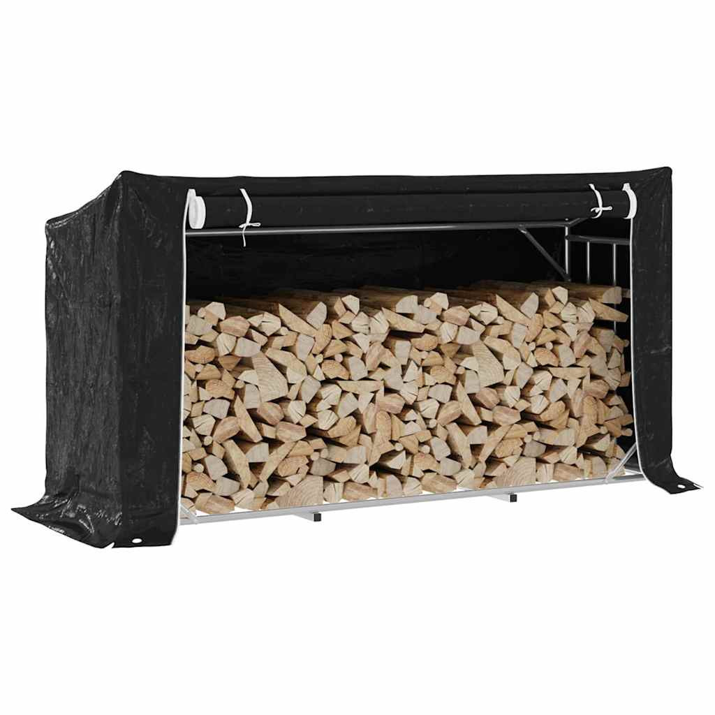vidaXL Brennholzregal mit Regenschutz 200,5x60,5x110,5 cm