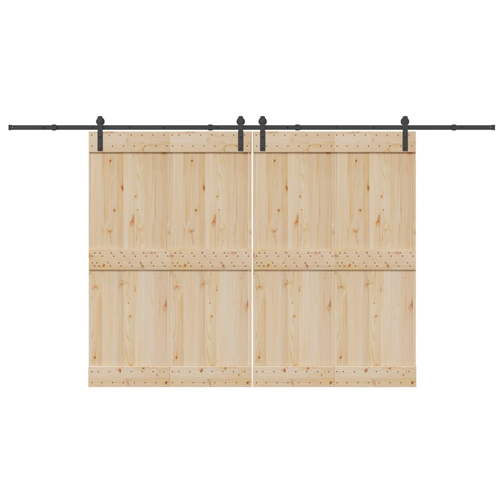 vidaXL Schiebetürbeschlag-Set 400 cm Stahl Schwarz