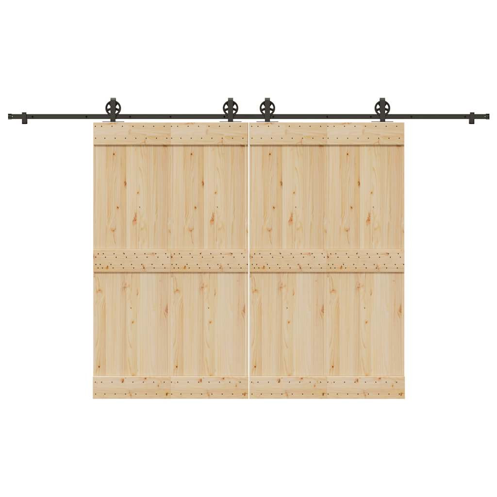 vidaXL Schiebetürbeschlag-Set 366 cm Stahl Schwarz
