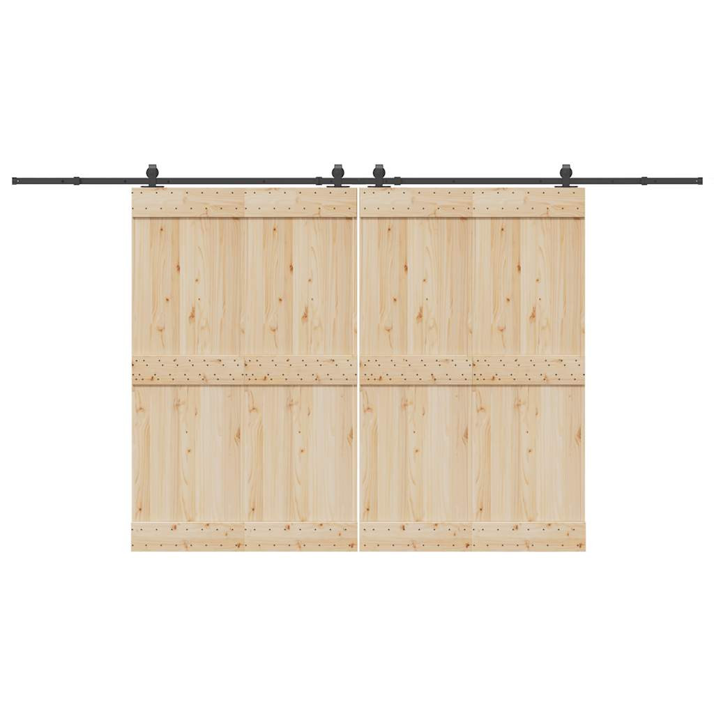 vidaXL Schiebetürbeschlag-Set 400 cm Stahl Schwarz