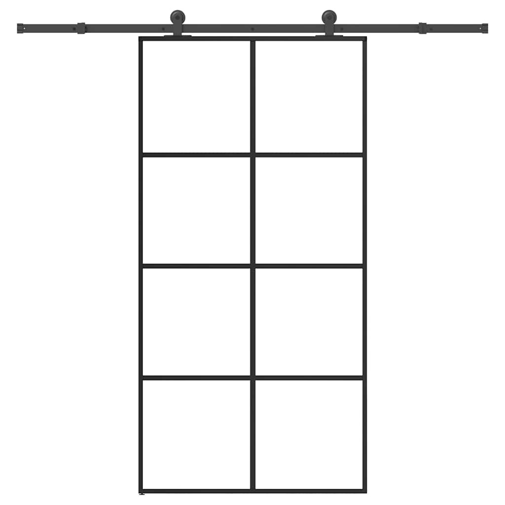 vidaXL Schiebetür mit Beschlag 102,5x205 cm ESG-Glas & Aluminium