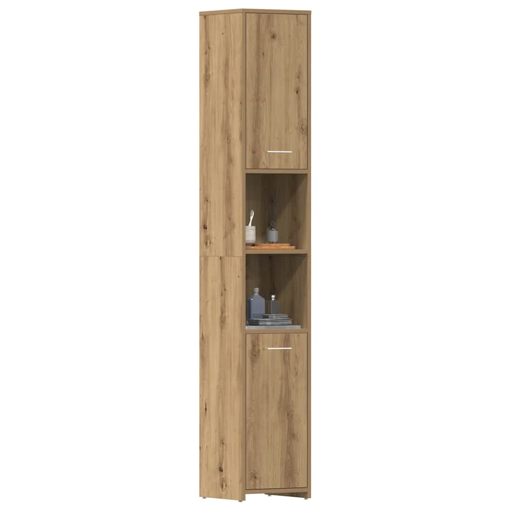 vidaXL Badschrank Artisan-Eiche 30x30x183,5 cm Holzwerkstoff