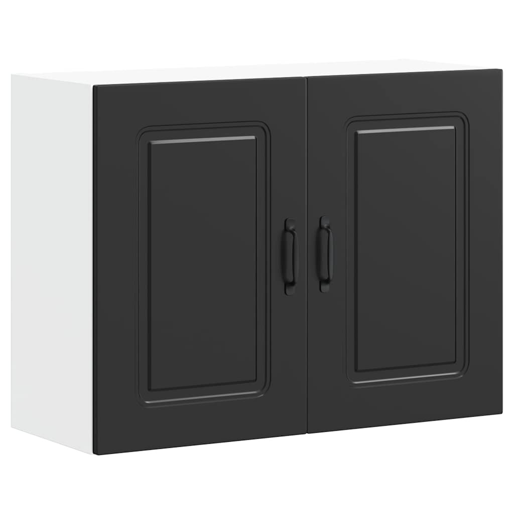 vidaXL Küchen-Hängeschrank Kalmar Schwarz Holzwerkstoff