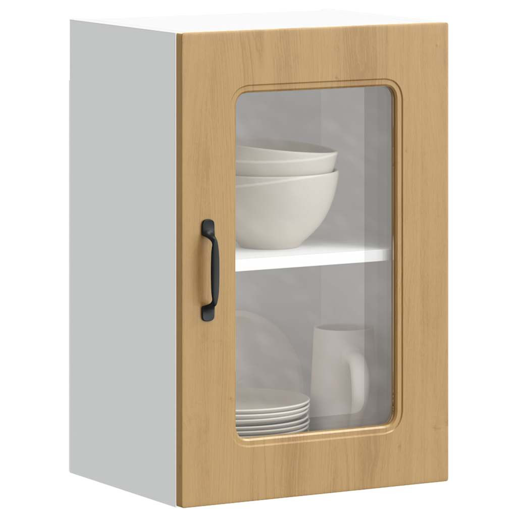 vidaXL Küchen-Hängeschrank mit Glastür Kalmar Artisan-Eiche Holzwerkstoff