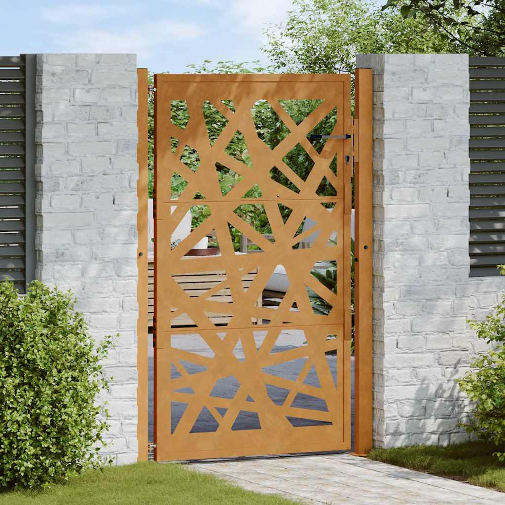 vidaXL Gartentor 100x150 cm Cortenstahl Helles Design