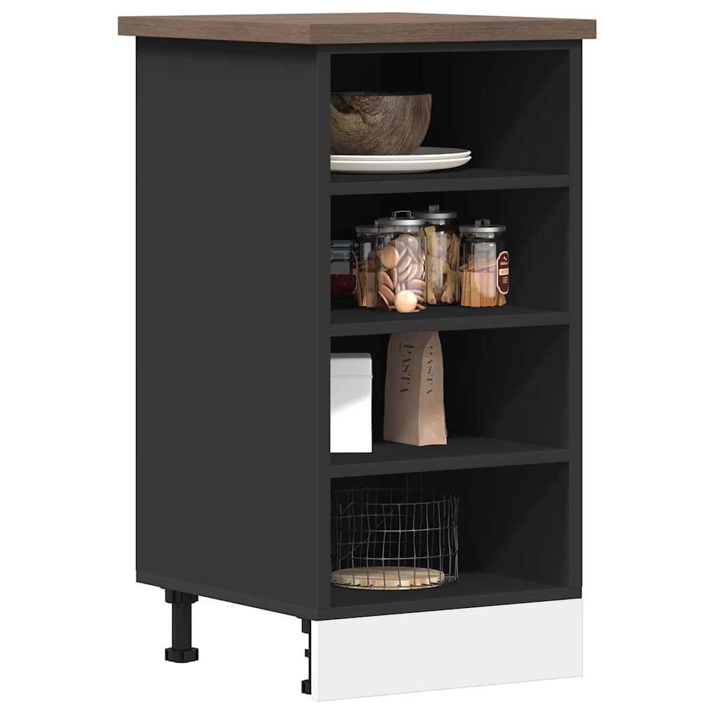 vidaXL Unterschrank Riga Schwarz 40x44,5x81,5 cm Holzwerkstoff