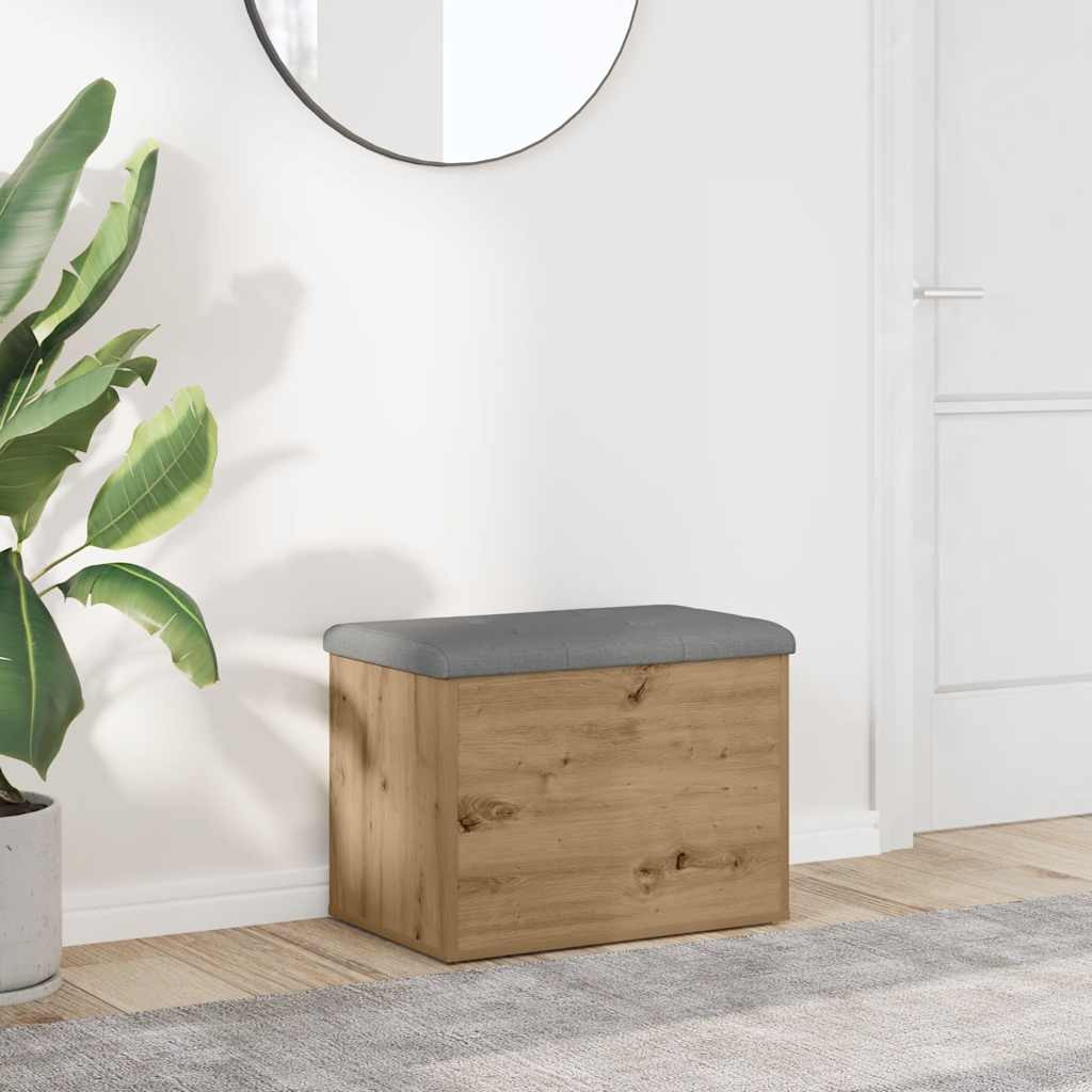 vidaXL Sitzbank mit Stauraum Artisan-Eiche 62x42x45 cm Holzwerkstoff