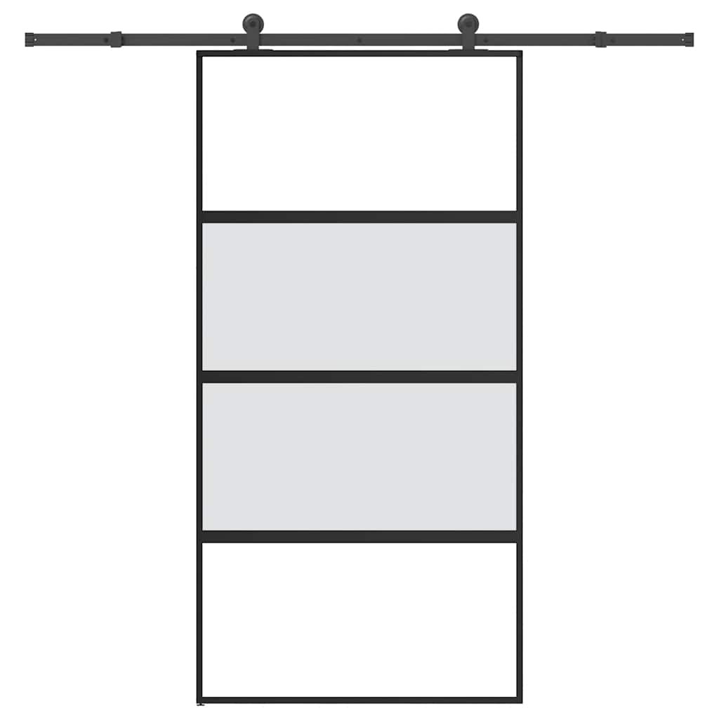vidaXL Schiebetür mit Beschlag 102,5x205 cm Hartglas & Aluminium