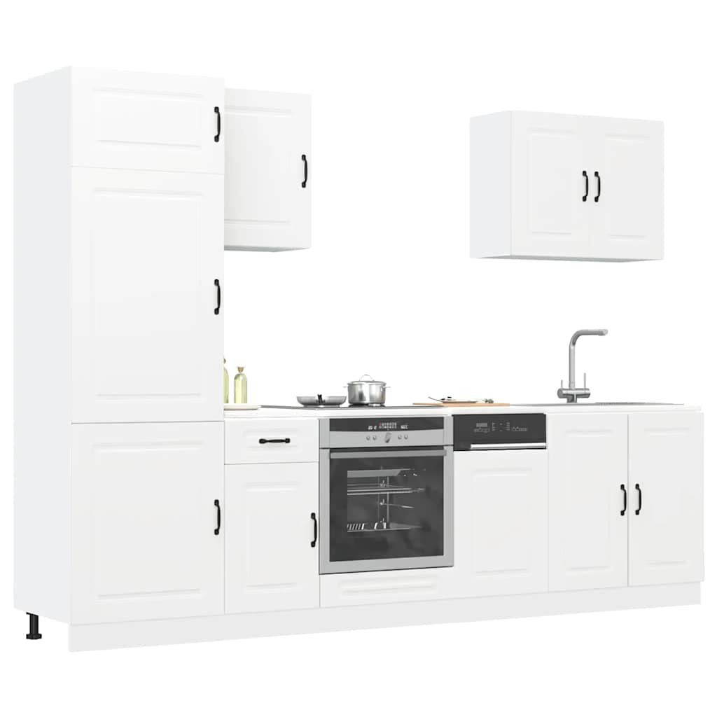 vidaXL 7-tlg. Küchenschrank-Set Kalmar Weiß Holzwerkstoff