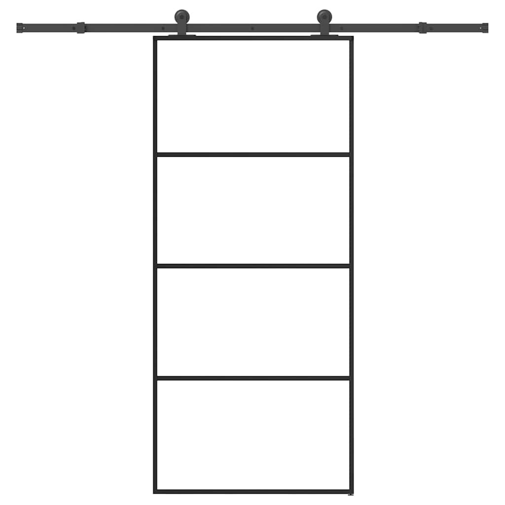 vidaXL Schiebetür mit Beschlag 90x205 cm ESG-Glas & Aluminium