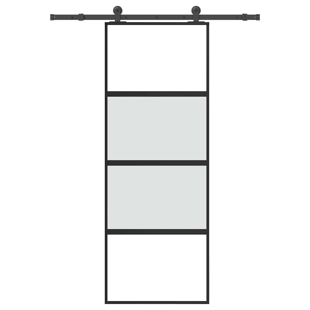 vidaXL Schiebetür mit Beschlag 76x205 cm Hartglas & Aluminium