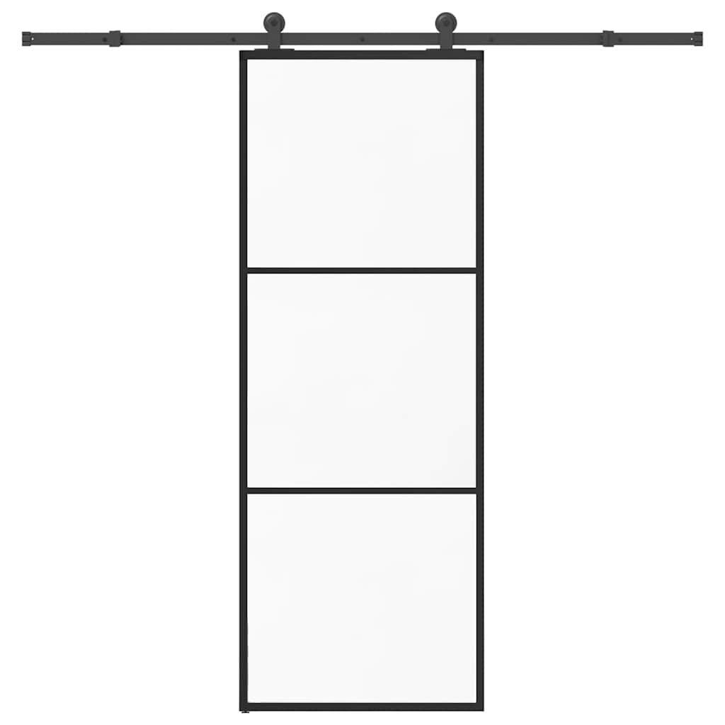 vidaXL Schiebetür mit Beschlag 76x205 cm ESG-Glas & Aluminium