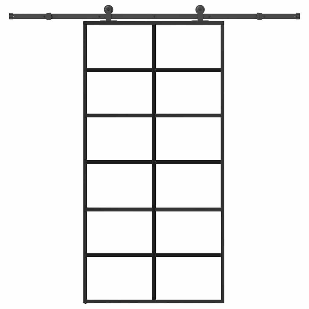 vidaXL Schiebetür mit Beschlag 102x205 cm ESG-Glas & Aluminium