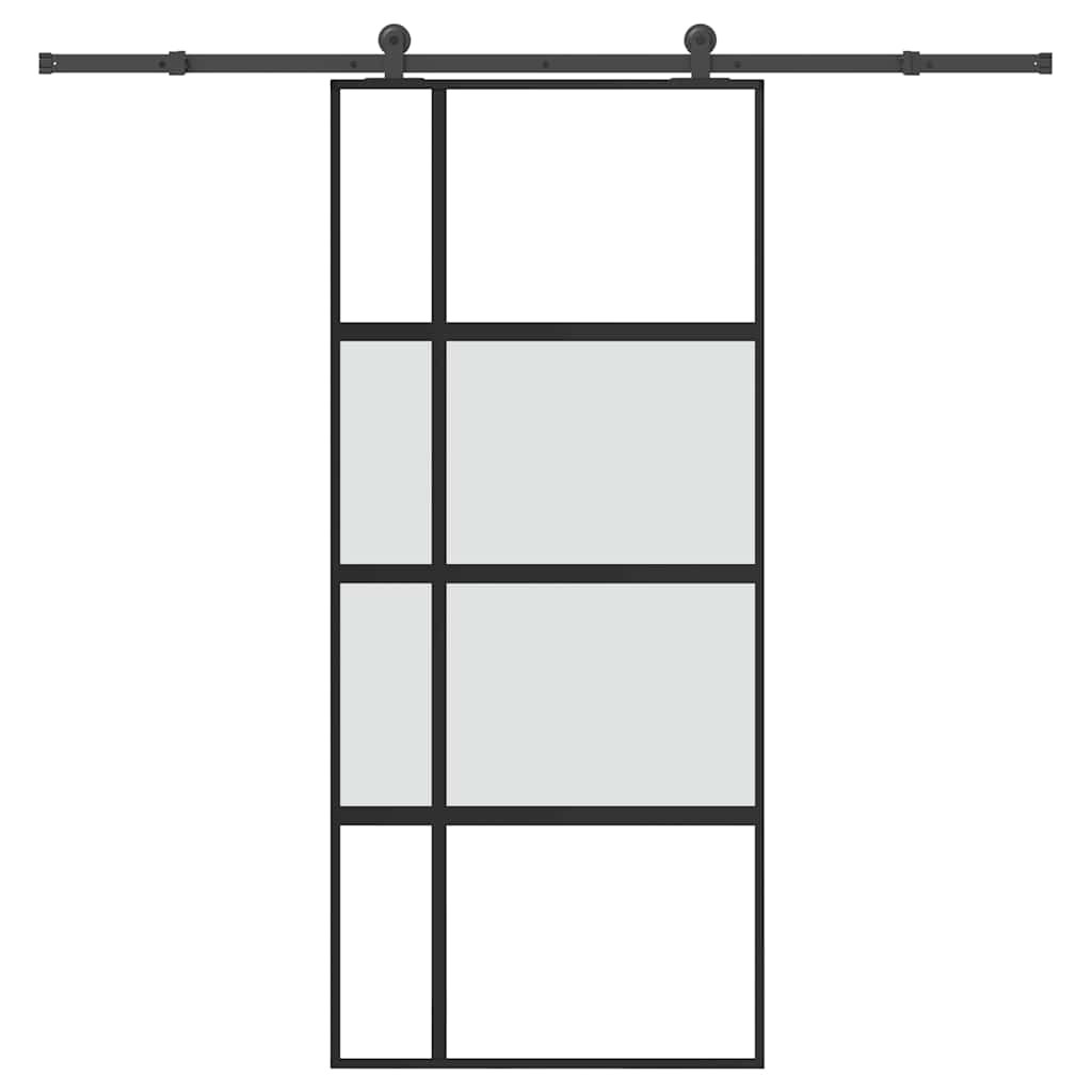 vidaXL Schiebetür mit Beschlag 90x205 cm Hartglas und Aluminium