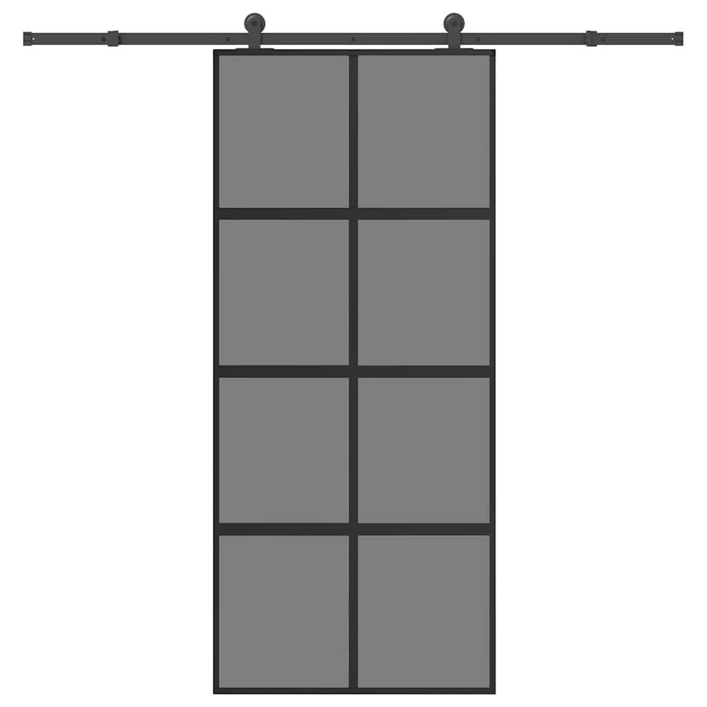 vidaXL Schiebetür mit Beschlag 90x205 cm Hartglas und Aluminium