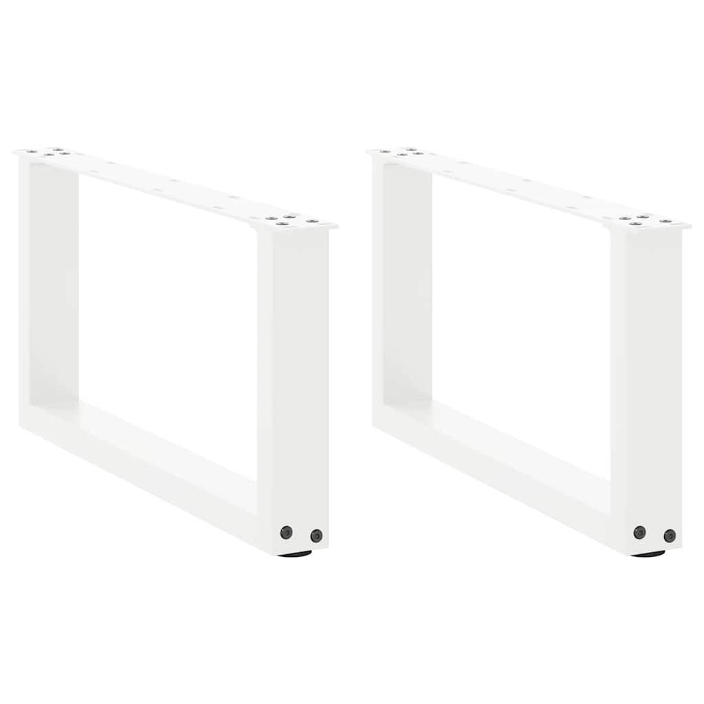 vidaXL Couchtischbeine U-Form 2 Stk. Weiß 70x(30-31) cm Stahl