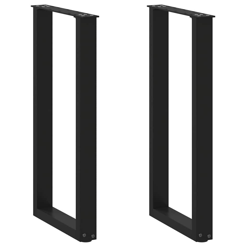 vidaXL Konsolentischbeine U-Form 2 Stk. Schwarz 38x(72-73) cm Stahl