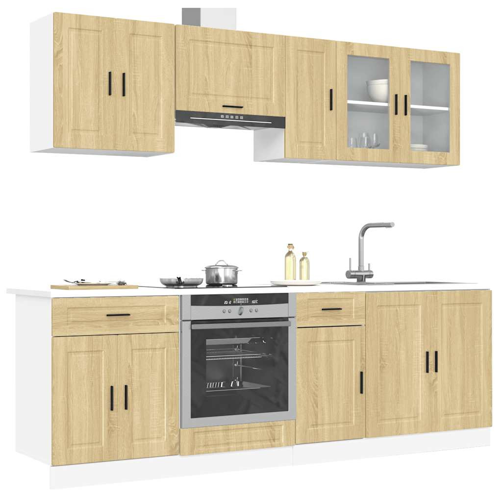 vidaXL 8-tlg. Küchenschrank-Set Porto Sonoma-Eiche Holzwerkstoff