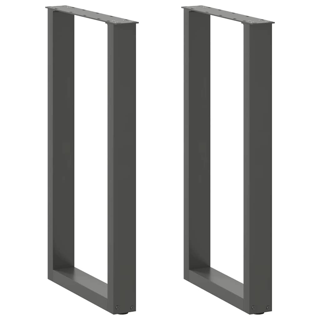 vidaXL Bartischbeine U-Form 2 Stk. Anthrazit 50x(90-91) cm Stahl