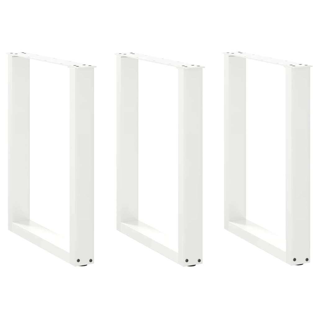 vidaXL Esstischbeine U-Form 3 Stk. Weiß 70x(72-73) cm Stahl