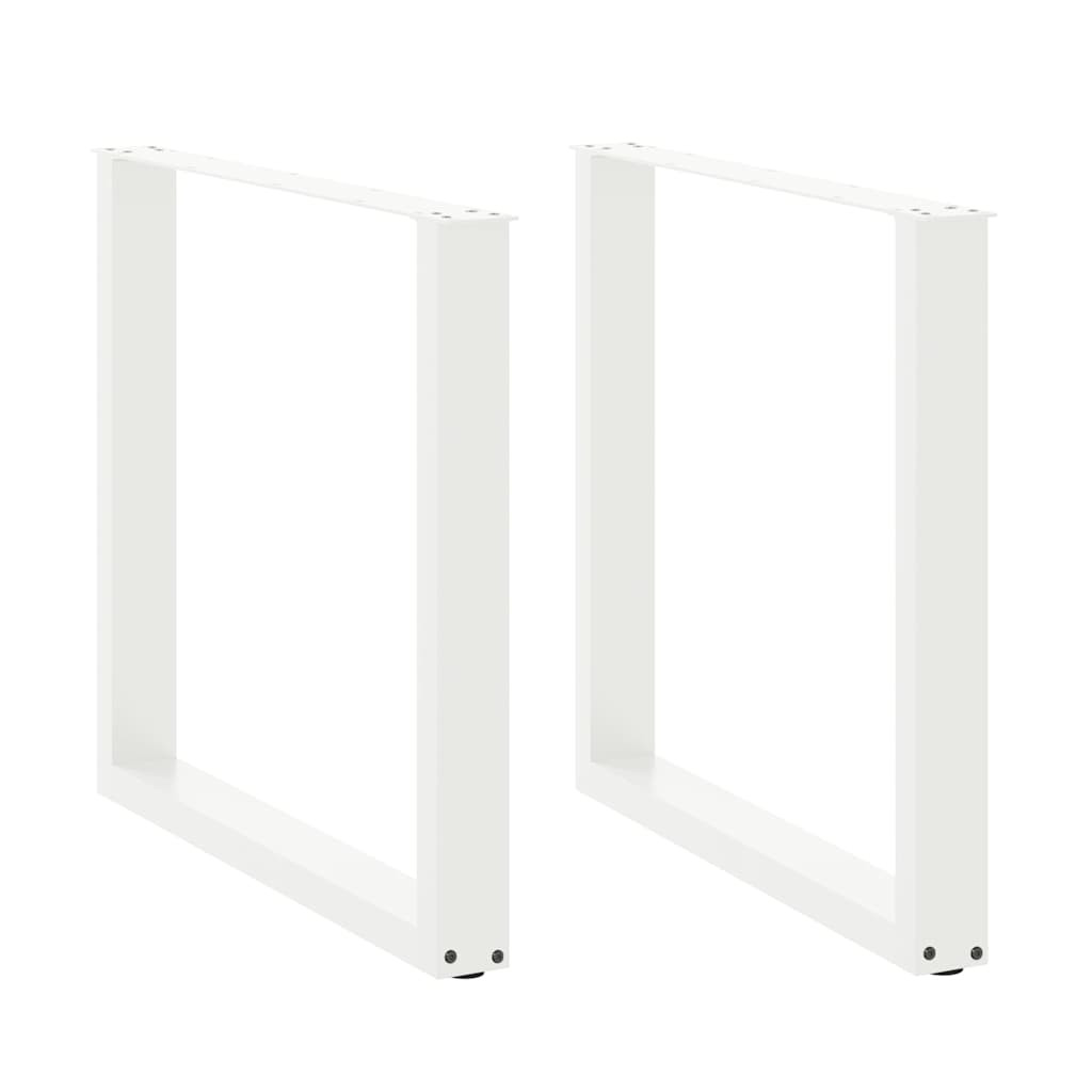 vidaXL Esstischbeine U-Form 2 Stk. Weiß 90x(72-73) cm Stahl