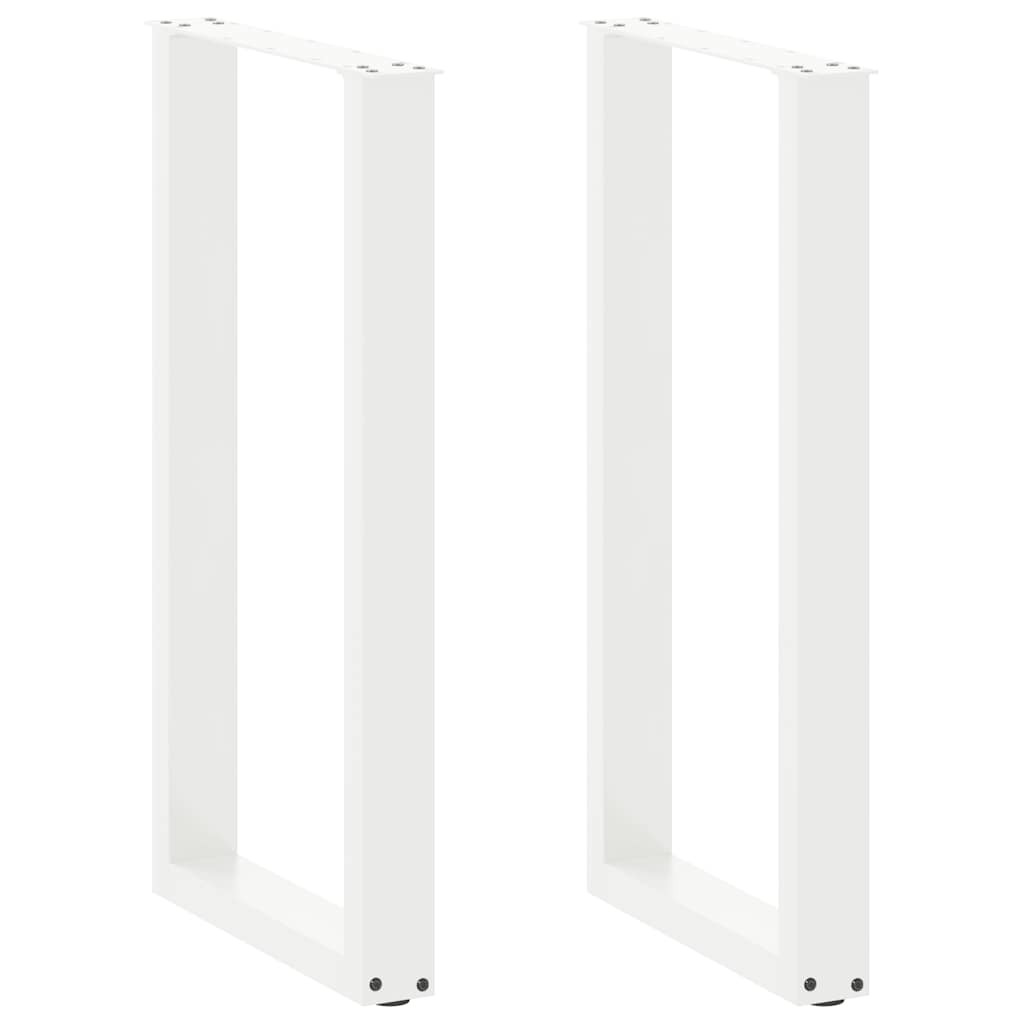 vidaXL Bartischbeine U-Form 2 Stk. Weiß 40x(90-91) cm Stahl