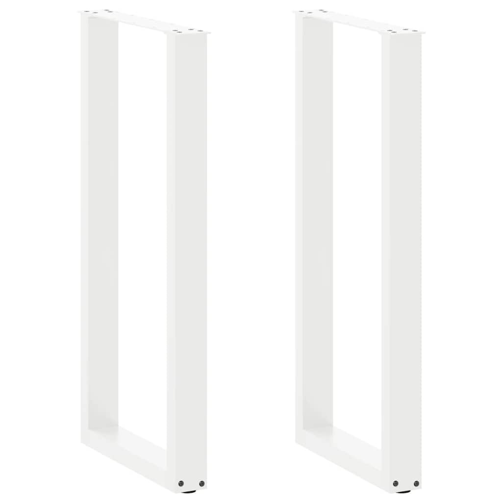 vidaXL Bartischbeine U-Form 2 Stk. Weiß 40x(100-101) cm Stahl