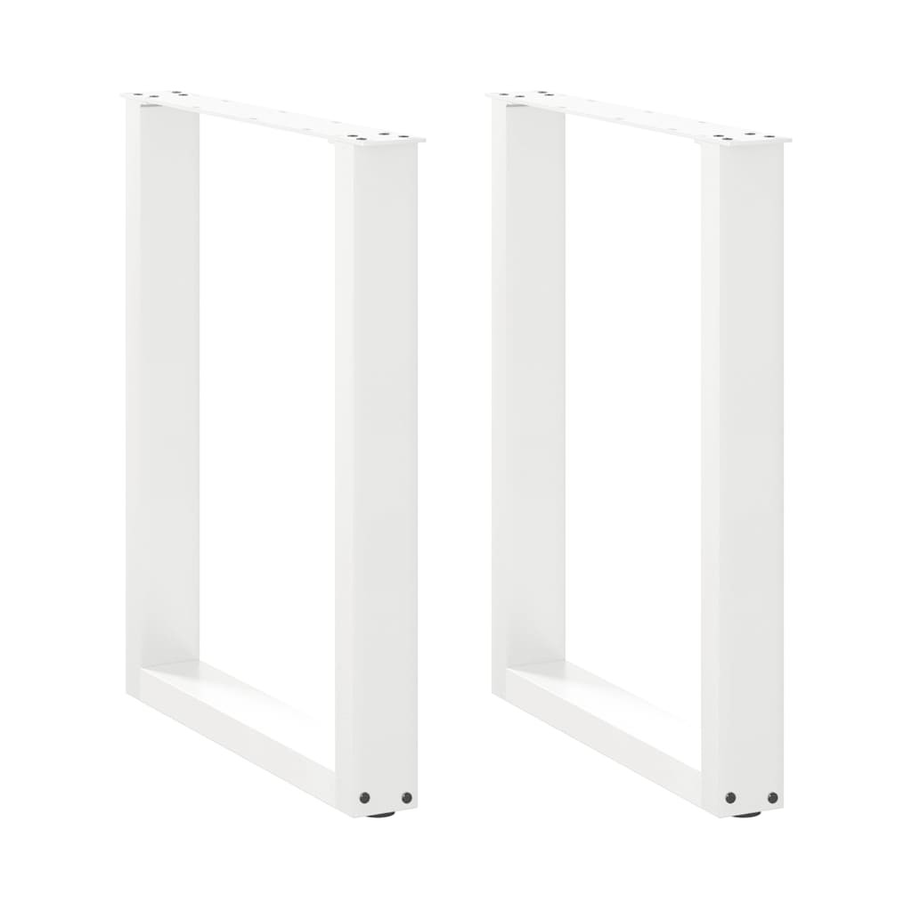 vidaXL Esstischbeine U-Form 2 Stk. Weiß 70x(72-73) cm Stahl