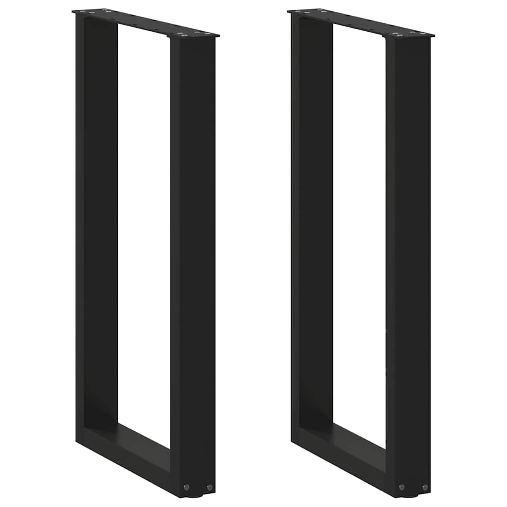 vidaXL Bartischbeine U-Form 2 Stk. Schwarz 50x(90-91) cm Stahl
